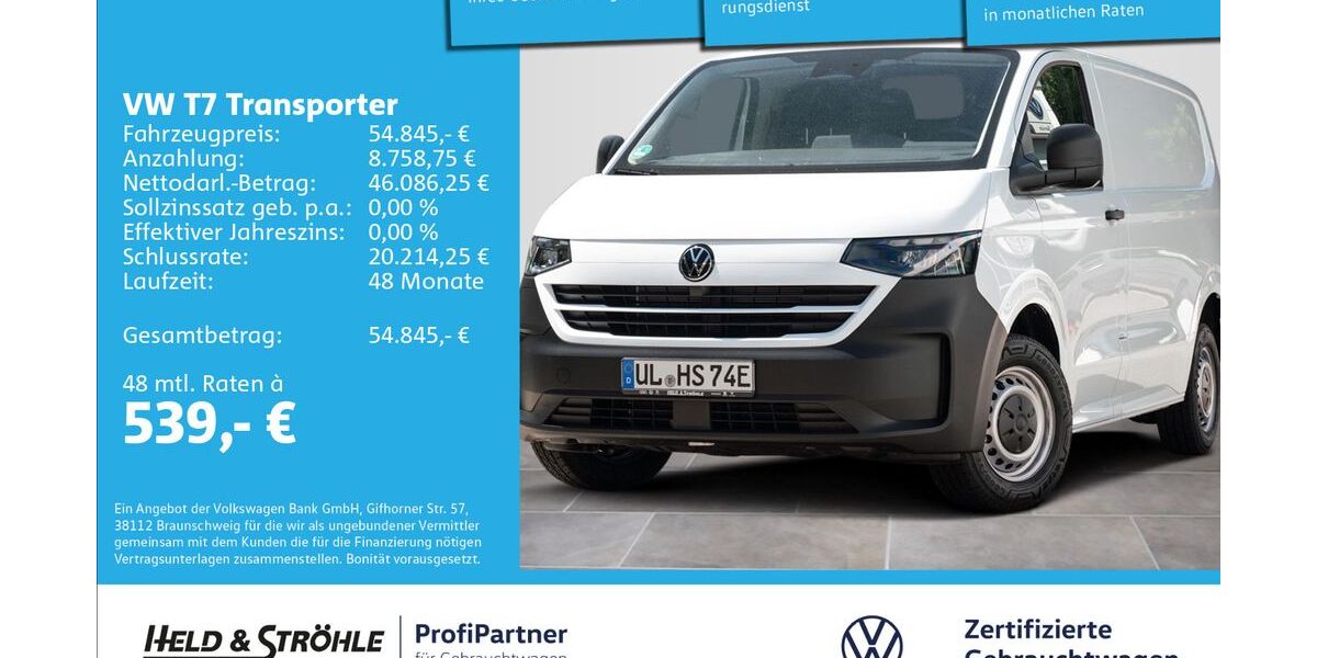 VW T7 Transporter 6.001 km 47.450 &euro; Ulm 89079