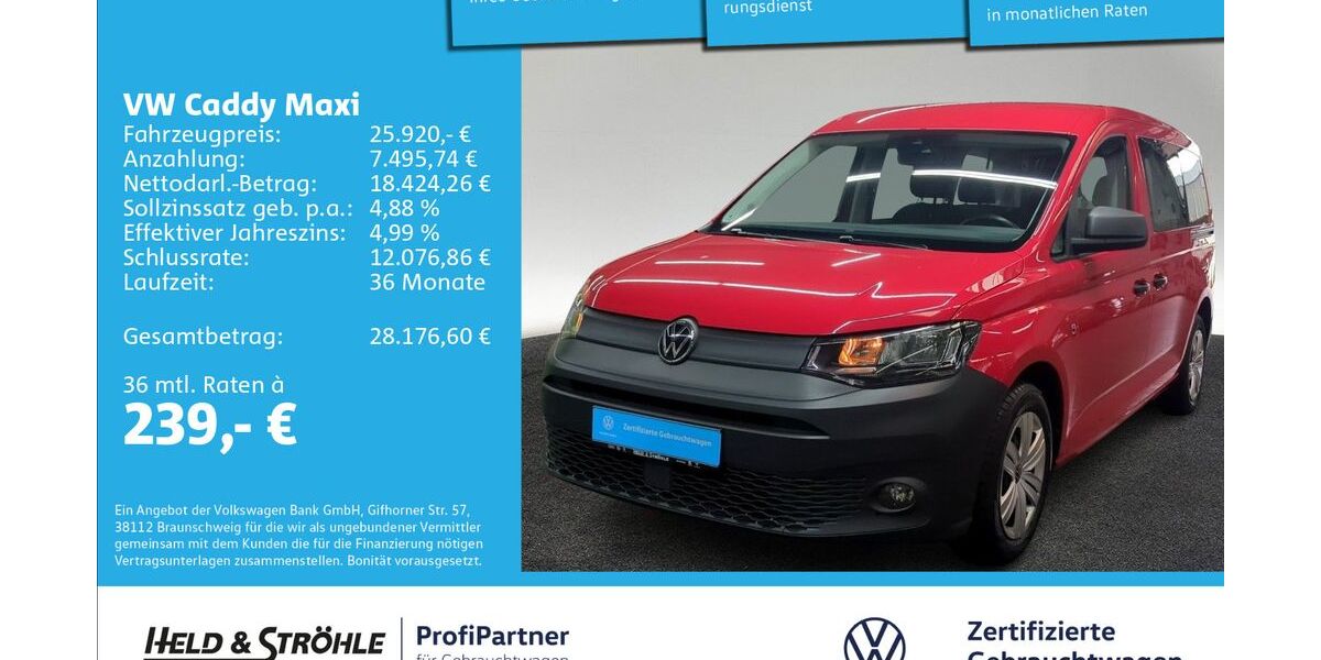 VW Caddy Maxi 63.742 km 25.920 &euro; Ulm 89079